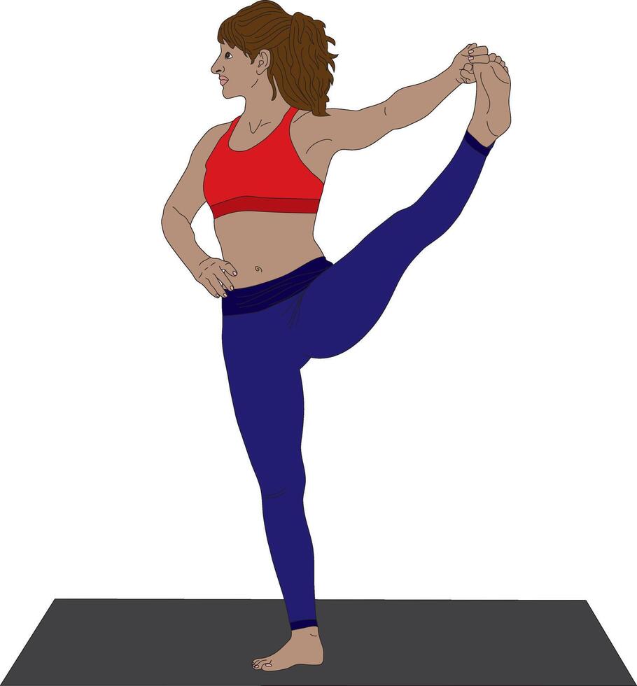 Extended Hand To Big Toe Pose Yoga Utthita Hasta Padangusthasana vector