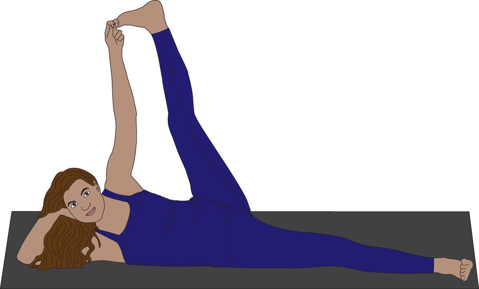 Side-Reclining Leg Lift Anantasana Yoga Pose vector