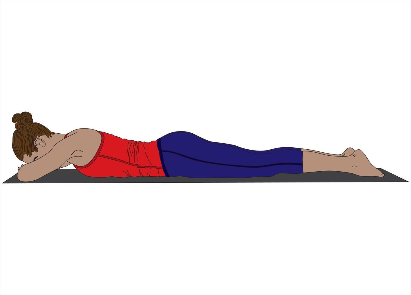 Makarasana Crocodile Pose Yoga vector