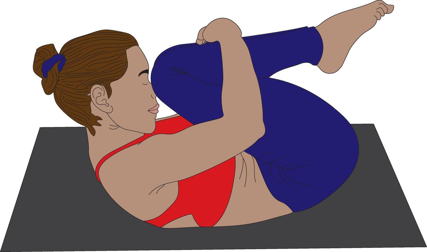 Pawanmuktasana Wind Relieving Pose Yoga vector