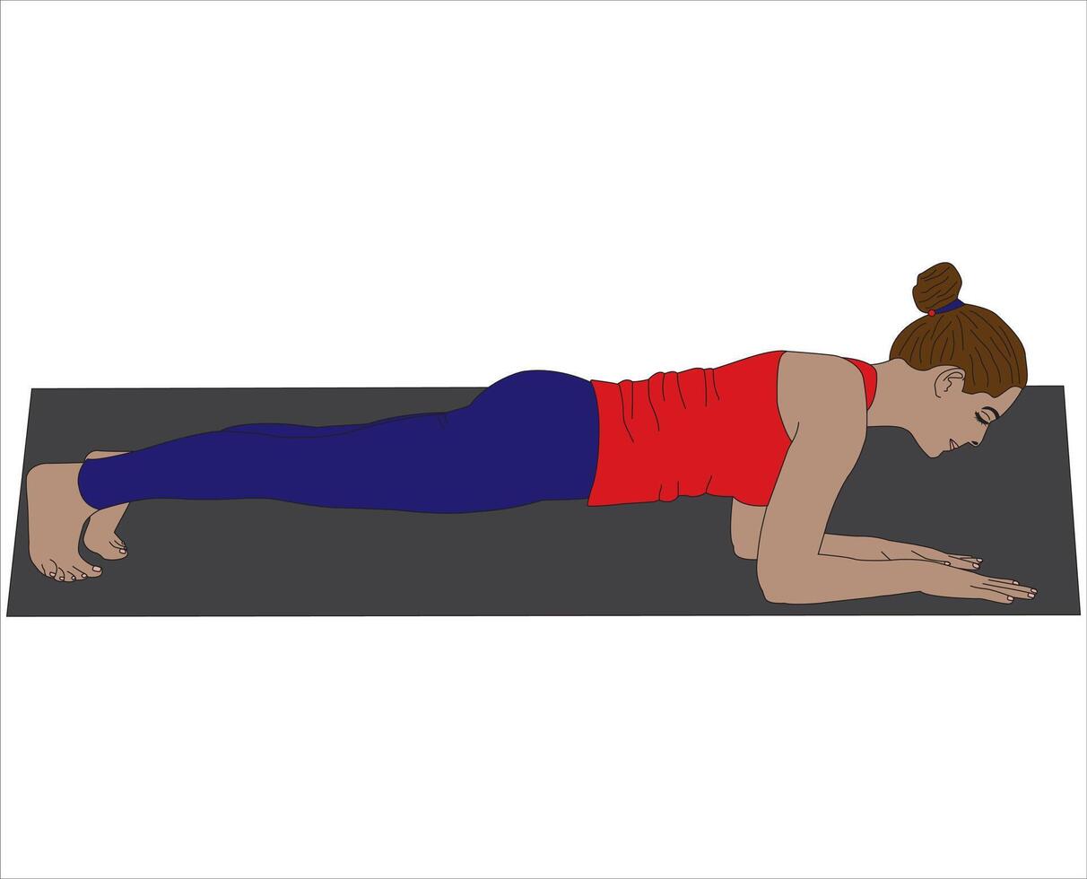 Plank Pose Yoga Exercise vector