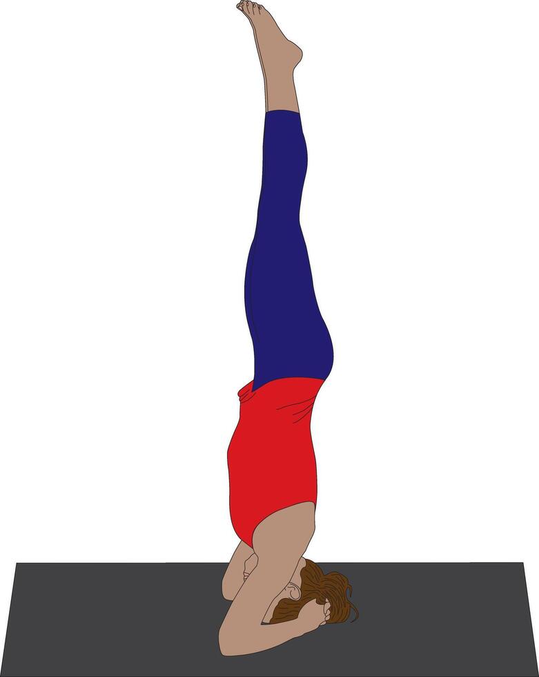 Sirsasana Headstand Yoga Pose vector
