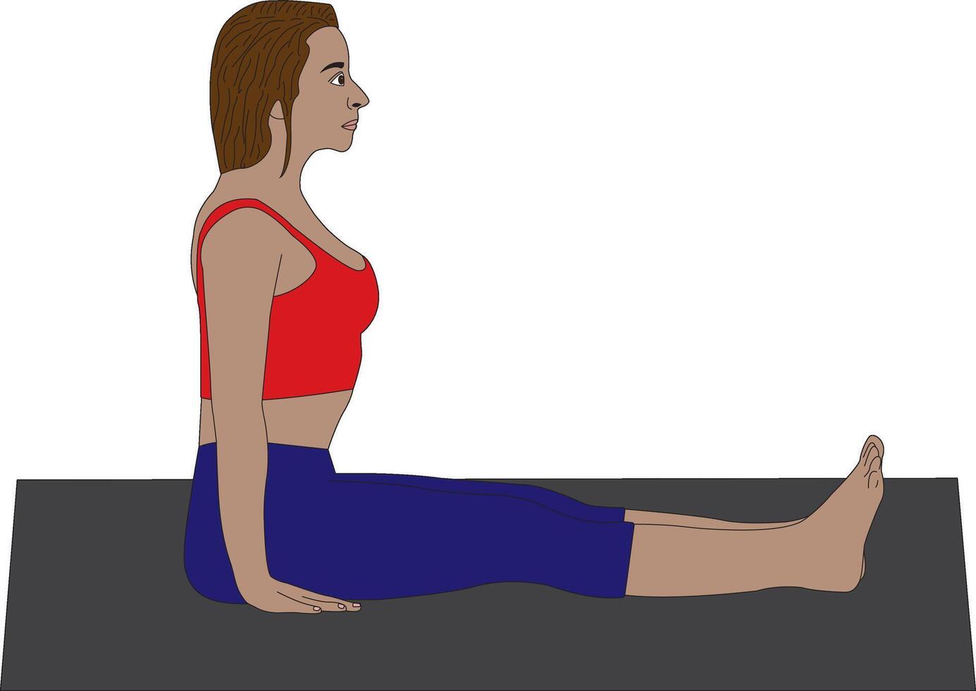 Staff Pose Yoga Dandasana vector