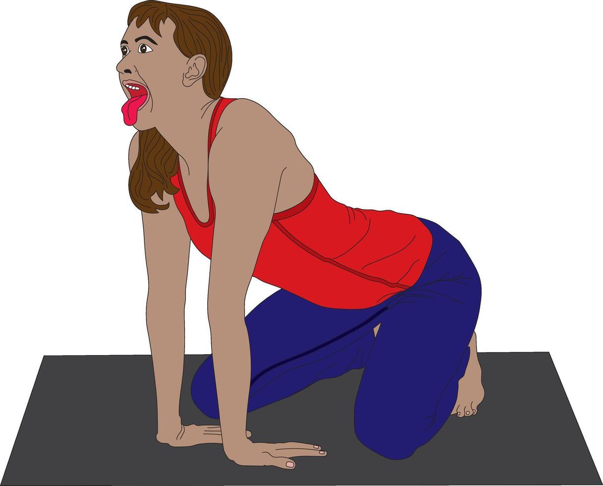 Lion Pose Simhasana Yoga vector