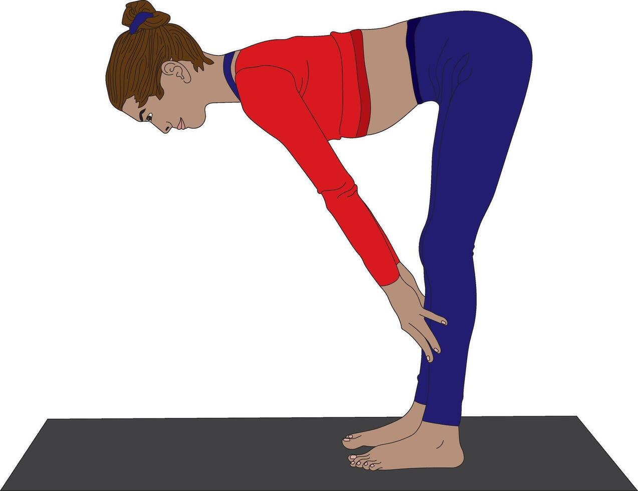Standing Half Forward Bend Uttanasana Yoga vector
