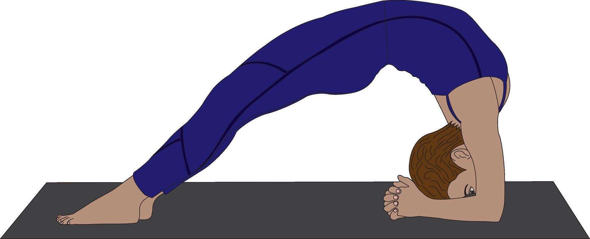 Upward Facing Two-Foot Staff Pose Yoga vector