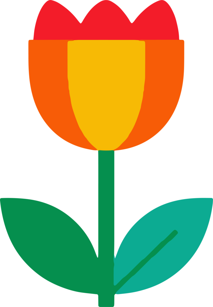 A flower with a red and orange center png
