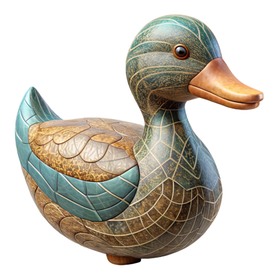 magnificent creative Carved Wooden Duck Decorative Figurine Isolated original png
