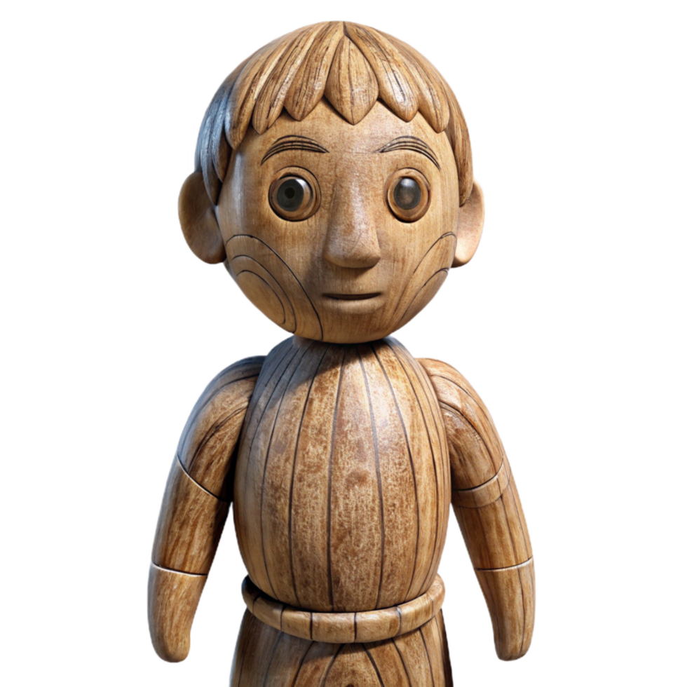 extraordinary rustic Carved Wooden Figure Human Form Cutout Isolated high quality png