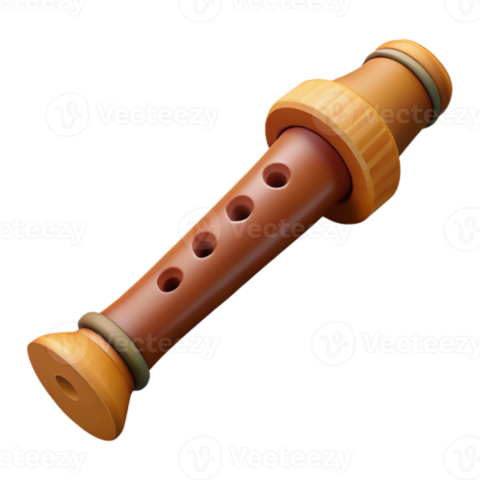 magnificent minimalist Carved Wooden Flute Smooth Finish Isolated png