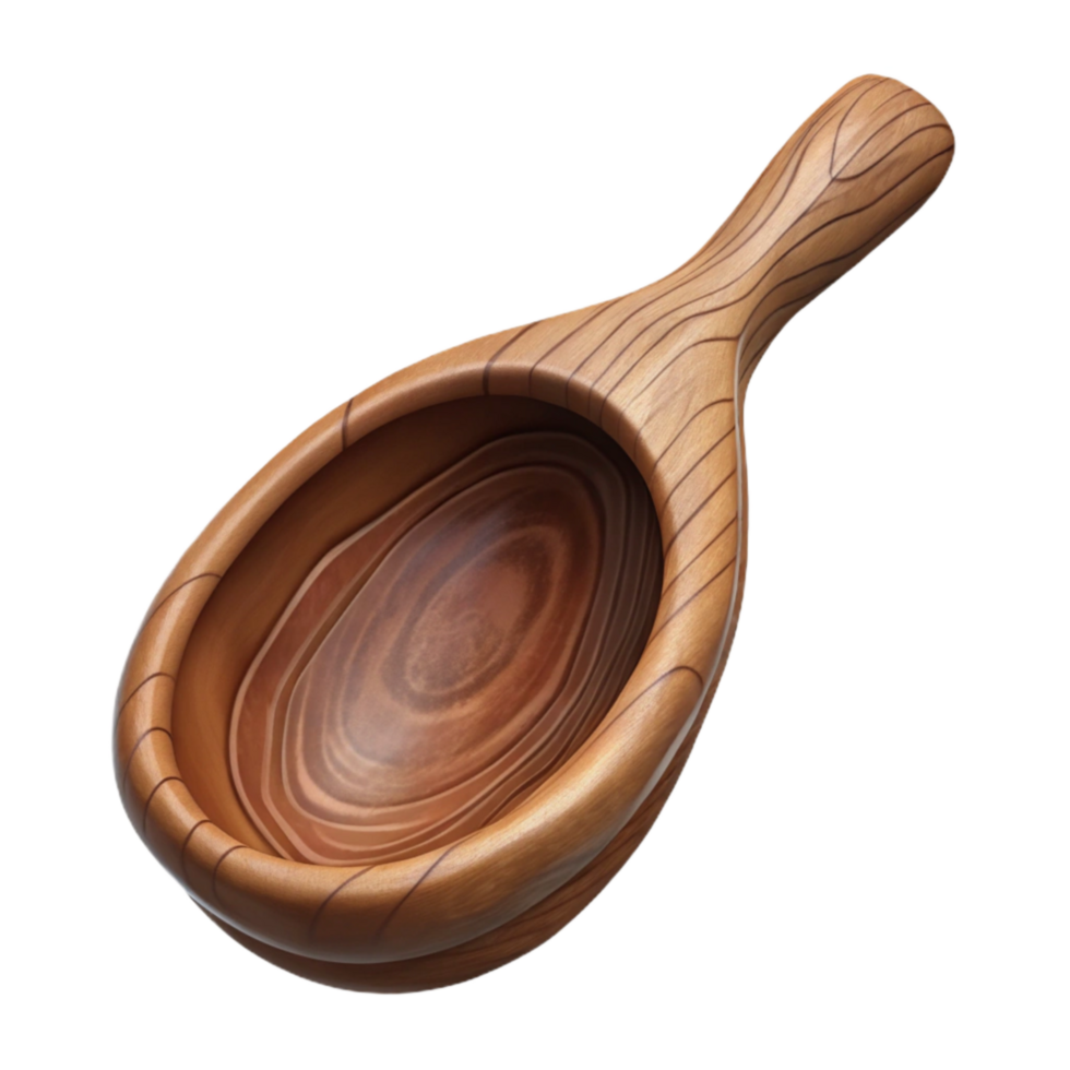 Carved Wooden Spoon Rest Simple Design Transparent Background png