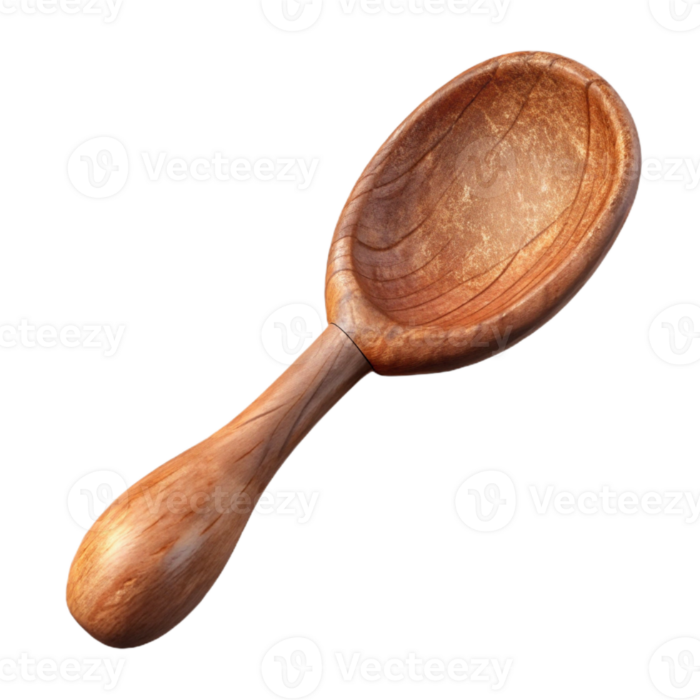 wonderful vintage Carved Wooden Spoon Rustic Style Transparent Background authentic png
