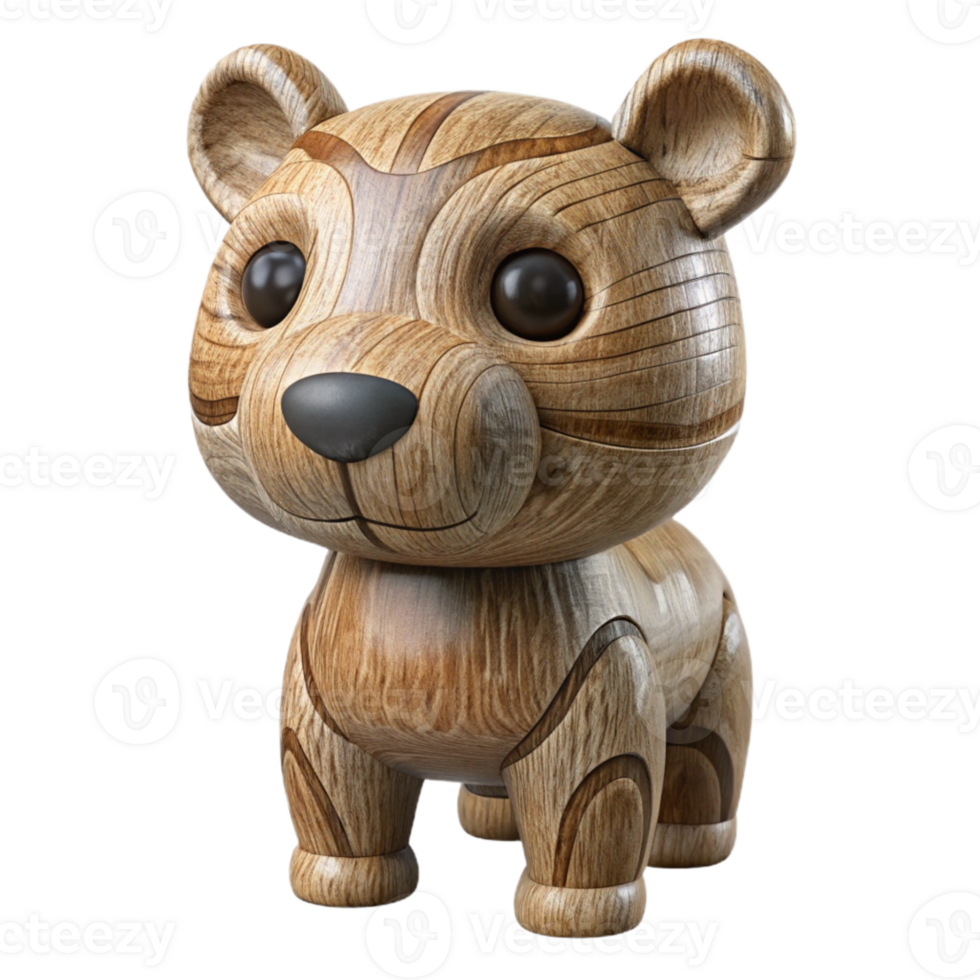 beautiful minimalist Carved Wooden Toy Animal Shape Transparent Background original png