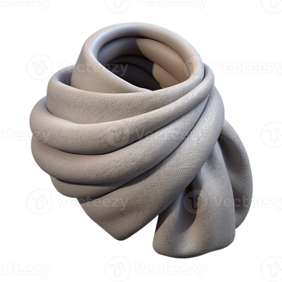 elegant vintage Cashmere Scarf Soft Grey Isolated high resolution png