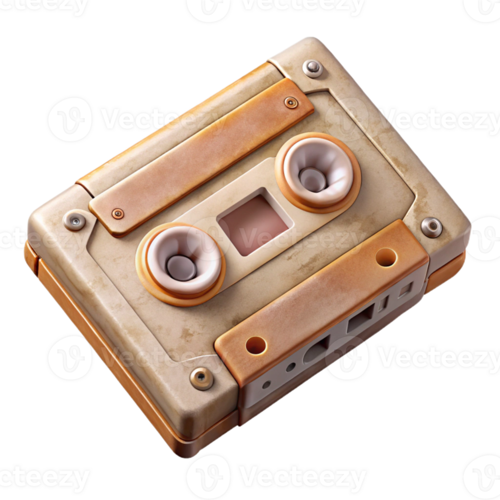 beautiful classic Cassette Player Top View Isolated high resolution png