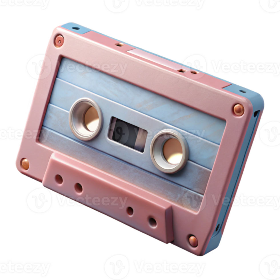 serene modern Cassette Tape Vintage Style Isolated Element Transparent Background authentic png