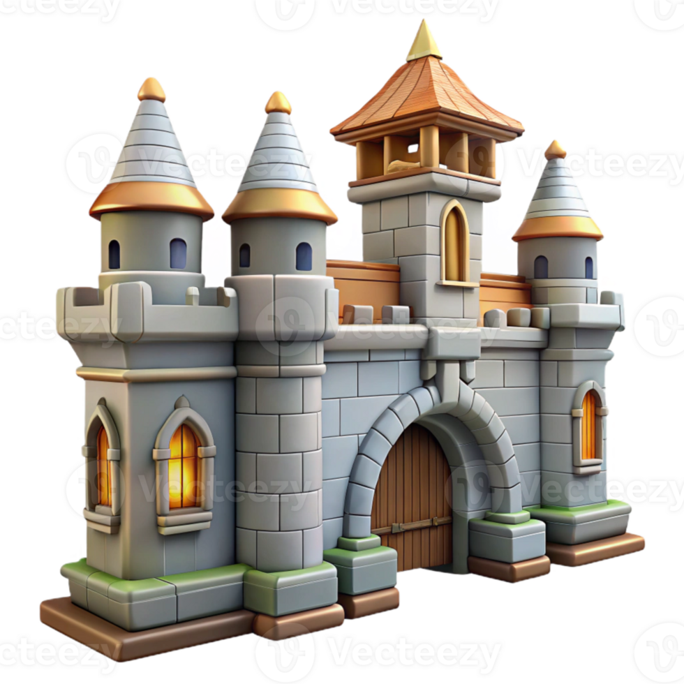 magnificent minimalist Castle Gatehouse with Bridge Transparent exclusive png