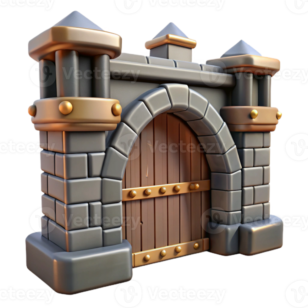 wonderful modern Castle Gate Portcullis Raised Position Transparent Background png