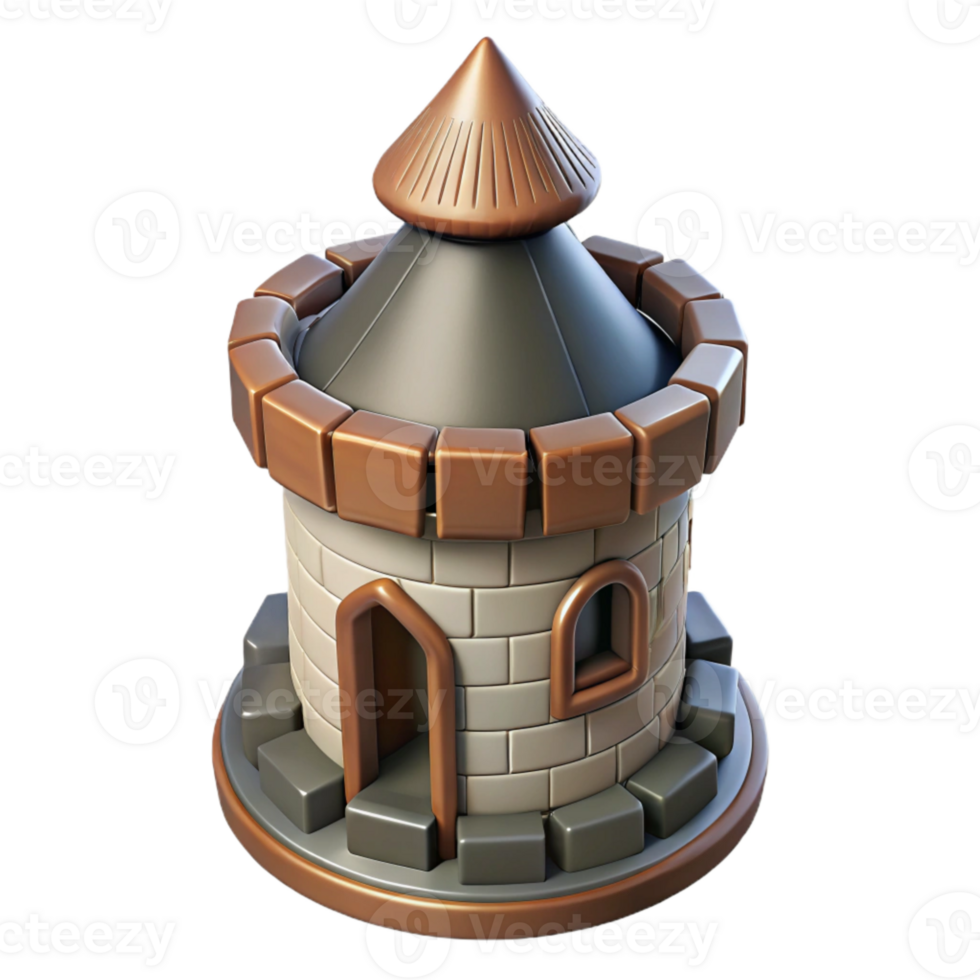 wonderful artistic Castle Keep Tower Top View Isolated Element exclusive png