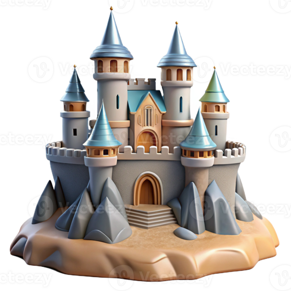 stunning abstract Castle on a Hill Cutout Element premium png