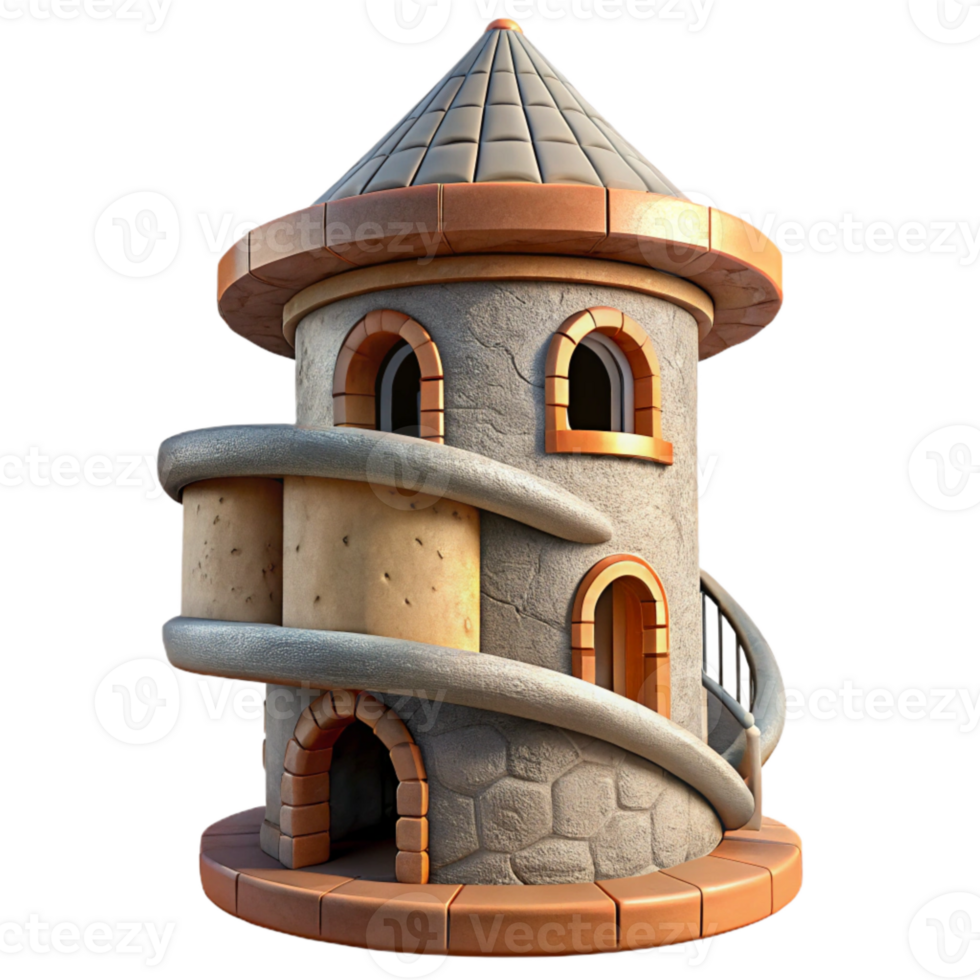 stunning modern Castle Turret Spiral Staircase Cutout premium png