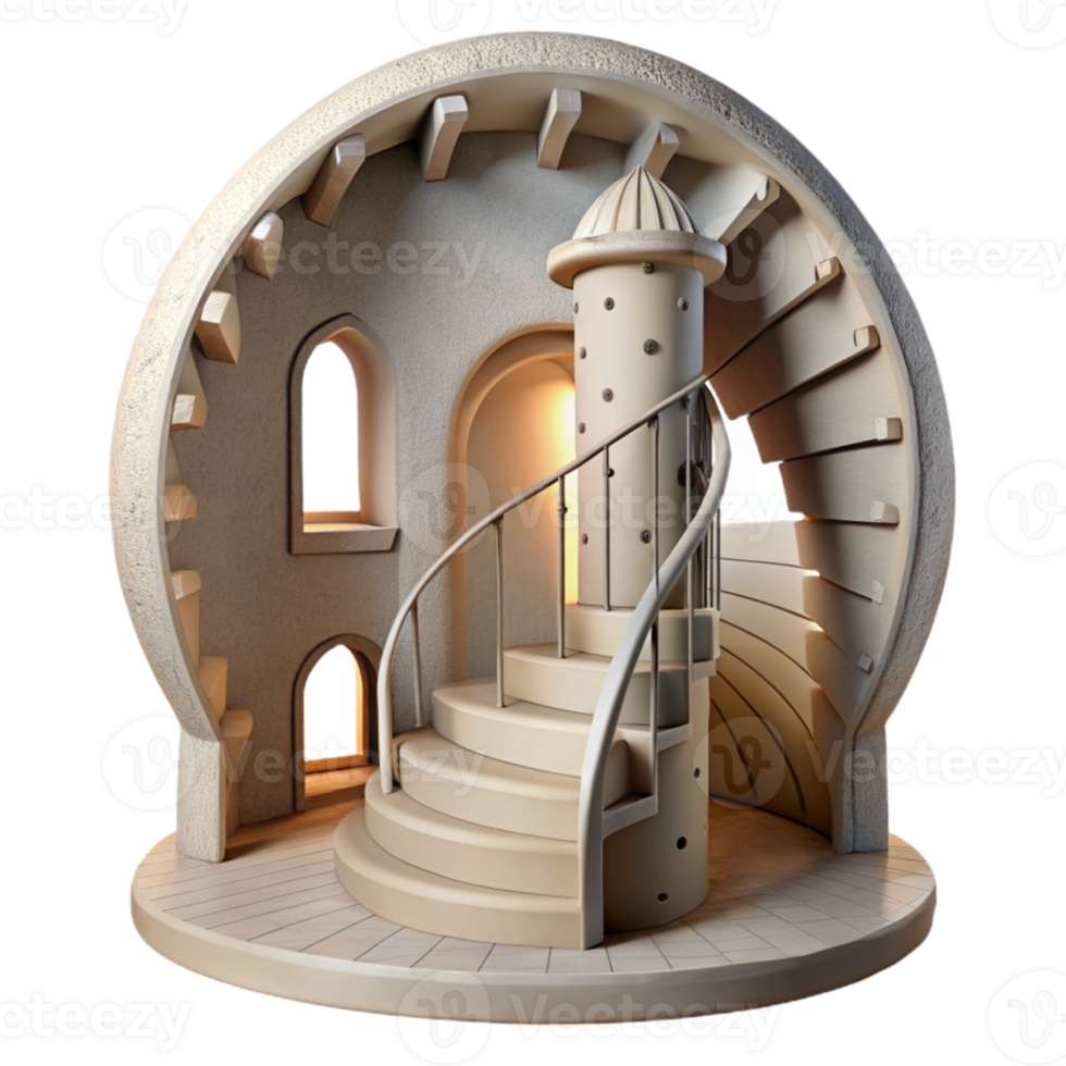 wonderful artistic Castle Turret Spiral Staircase Cutout high resolution png