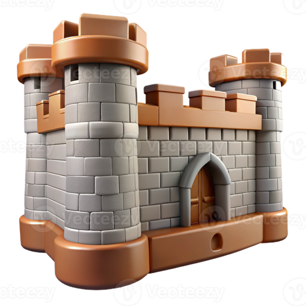 magnificent rustic Castle Wall Battlement Detail Transparent Background detailed png