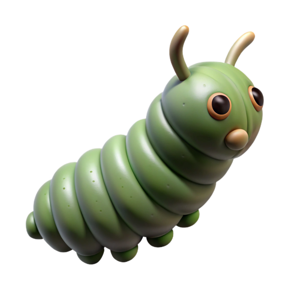 elegant traditional Caterpillar Crawling Isolated Element authentic png
