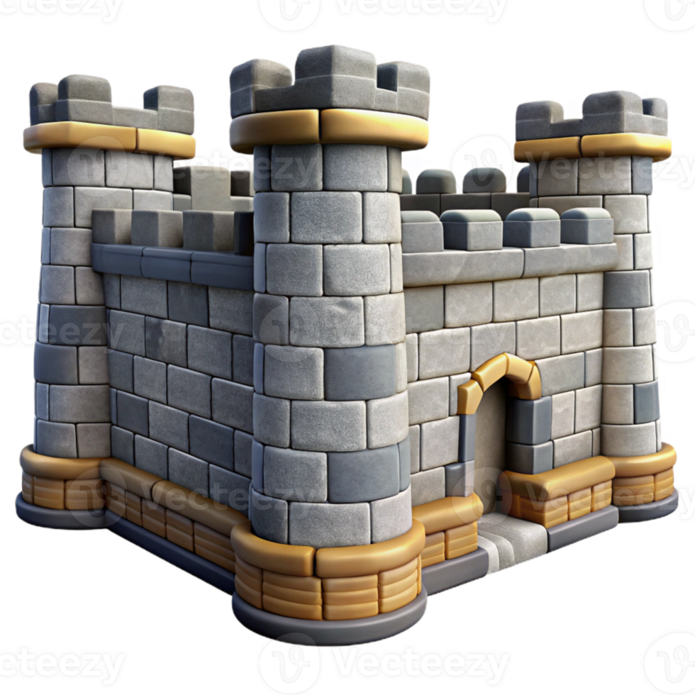extraordinary minimalist Castle Wall Battlements Stone Texture Isolated original png