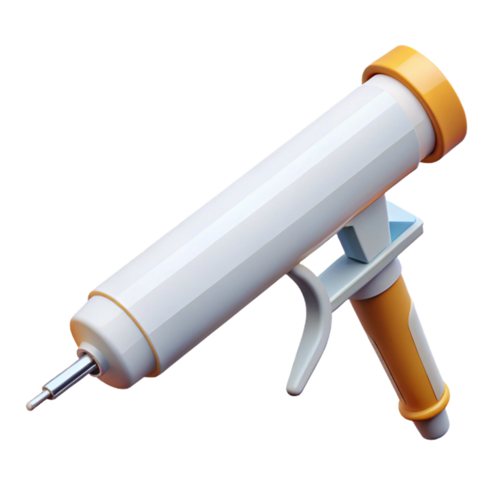 beautiful contemporary Caulk Gun with White Caulk Isolated on Transparent Background original png