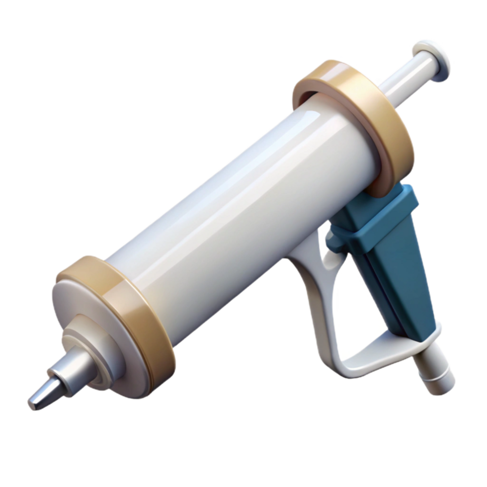 dramatic contemporary Caulk Gun with White Caulk Isolated on Transparent Background exclusive png