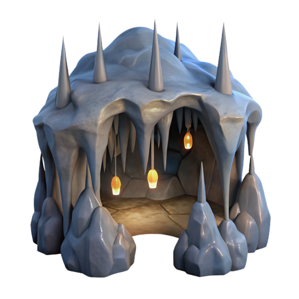 stunning rustic Cave Stalactites Hanging Formations Dimly Lit Cutout high quality png