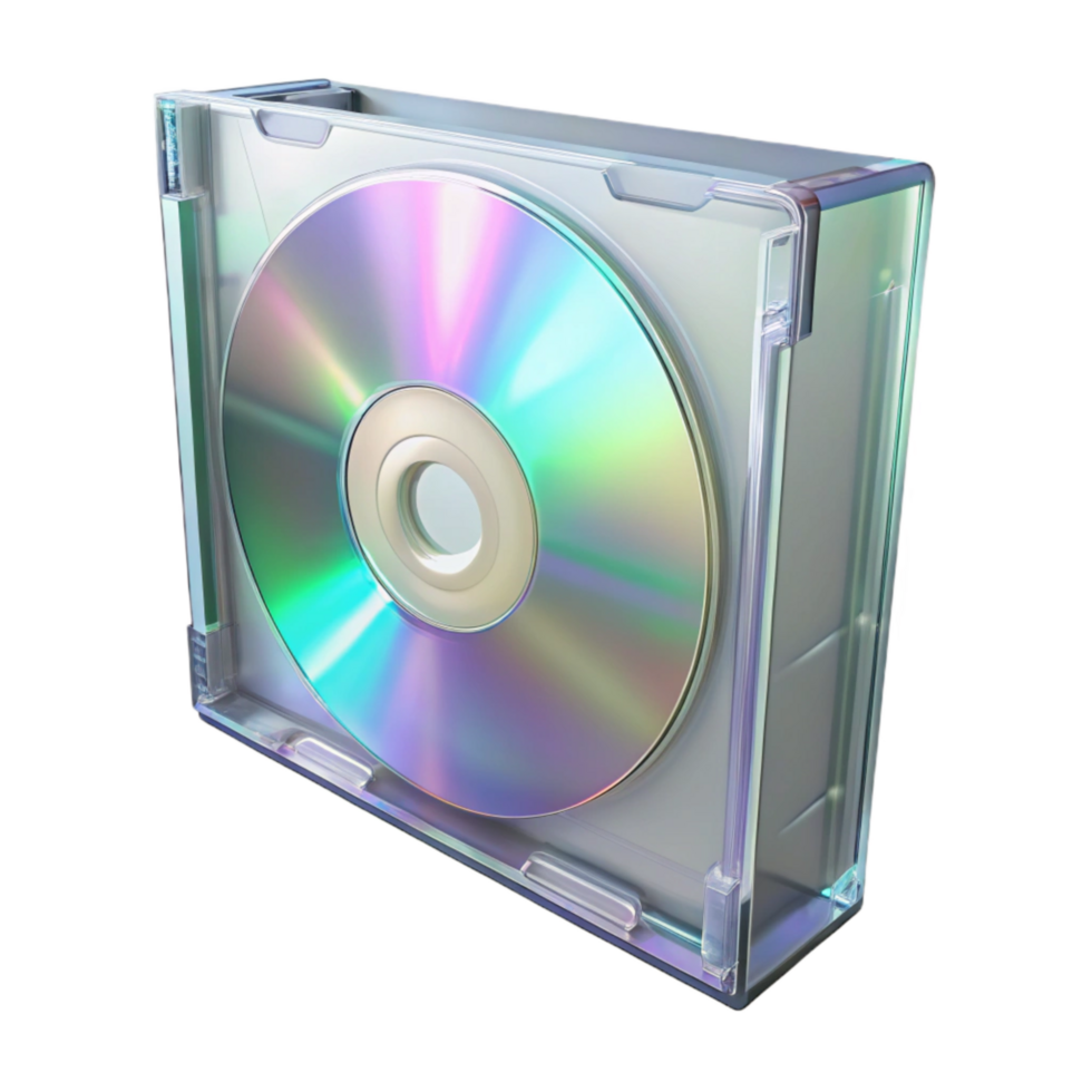 vibrant minimalist Cd Jewel Case Front View Clear Plastic Isolated high resolution png