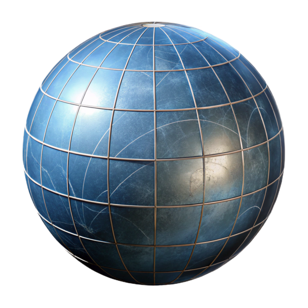 serene modern Celestial Sphere Isolated with Grid Lines premium png