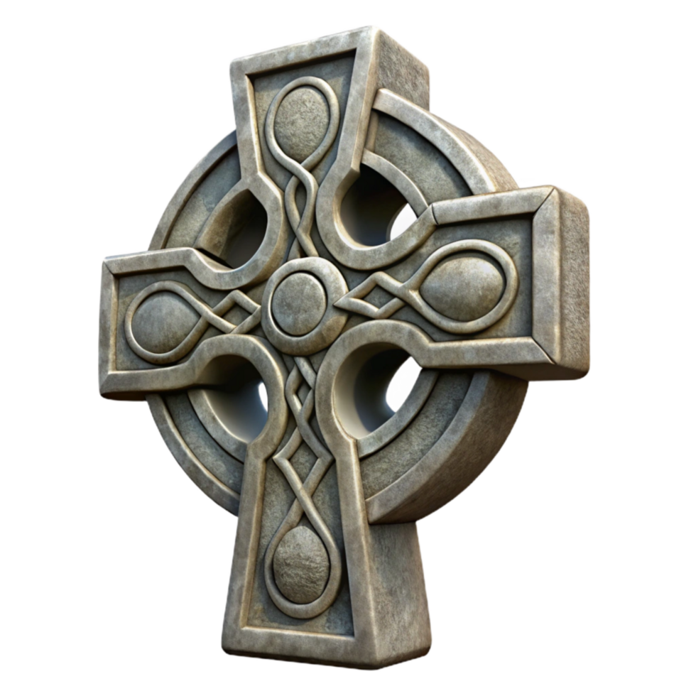 extraordinary classic Celtic Cross Stone Texture Front Angle Cutout Element premium png