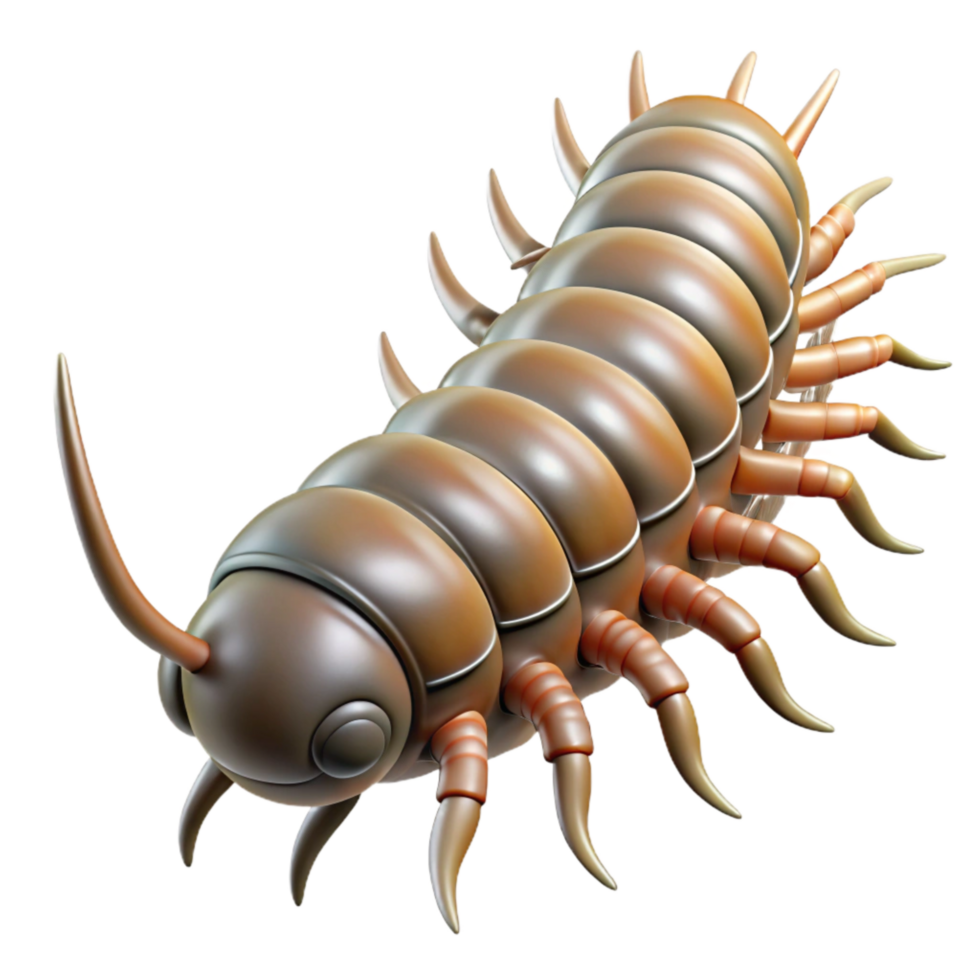dramatic artistic Centipede Crawling on Ground Transparent Background high resolution png