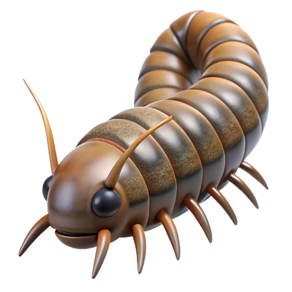 beautiful artistic Centipede Crawling on Ground Transparent Background genuine png
