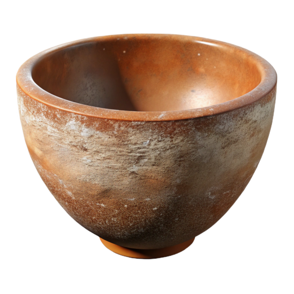 stunning abstract Ceramic Bowl Earthy Tones Isolated Transparent Background premium png