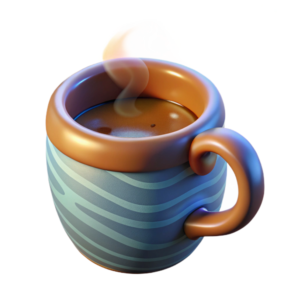 impressive modern Ceramic Mug with Steam Top View Isolated authentic png