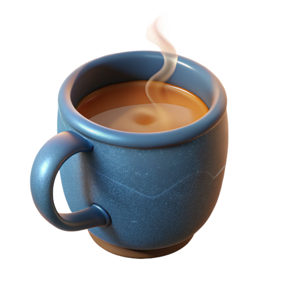 magnificent abstract Ceramic Mug with Steam Top View Isolated genuine png