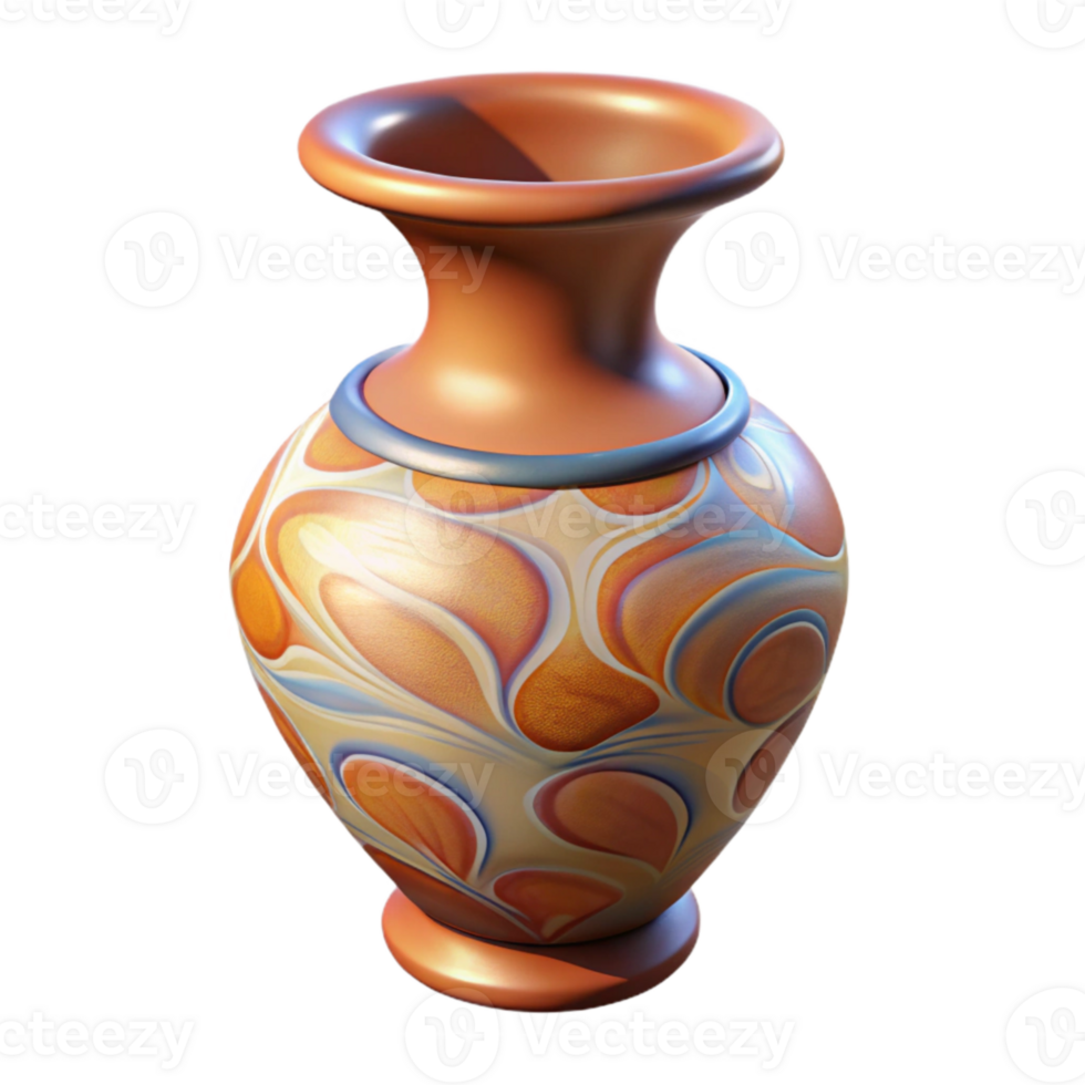 wonderful abstract Ceramic Vase Hand Painted Design Transparent Background high quality png