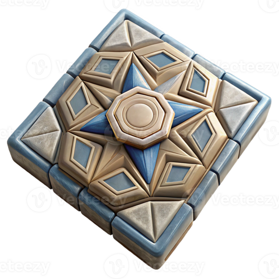 extraordinary contemporary Ceramic Tile with Geometric Design Transparent Background high resolution png
