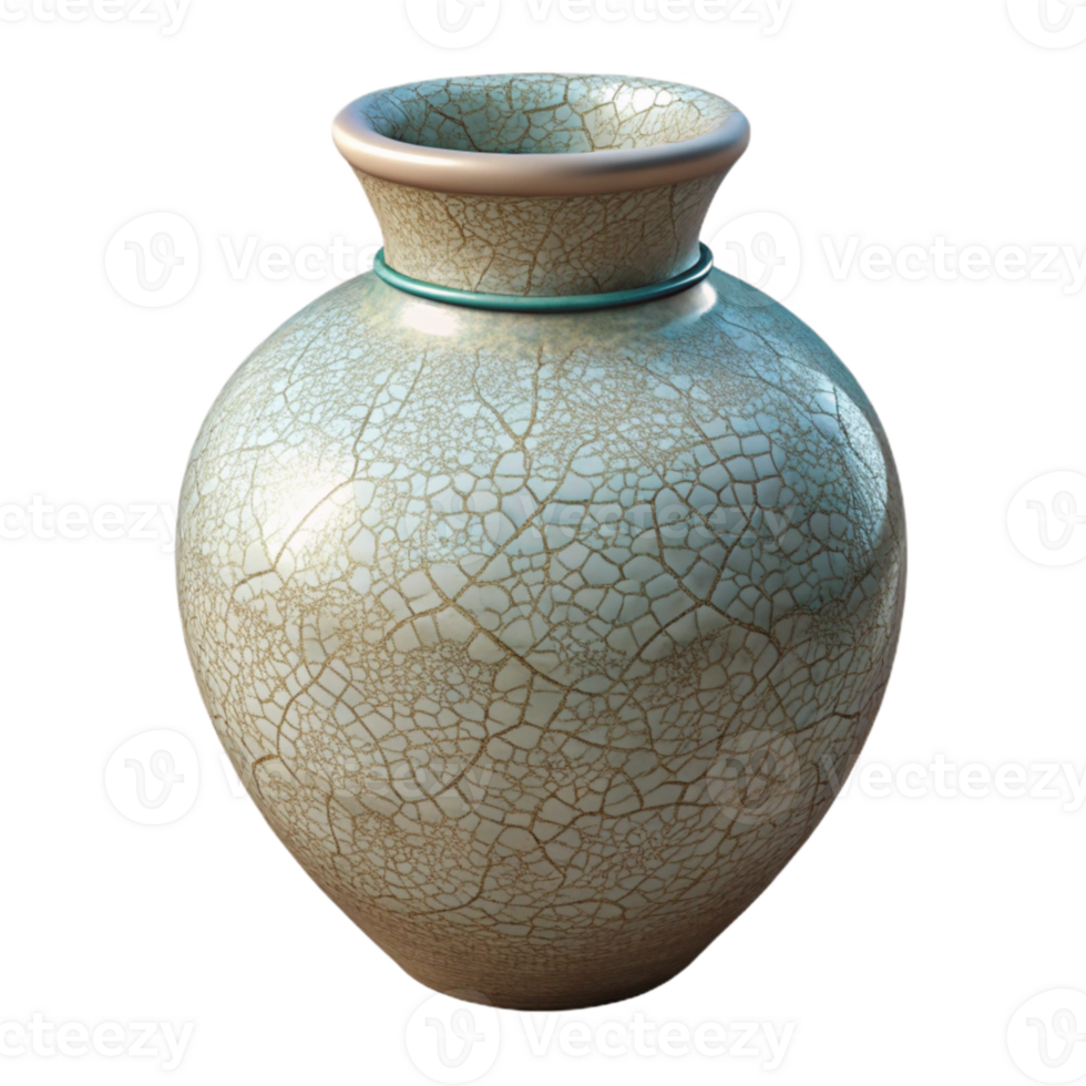impressive modern Ceramic Vase with Crackle Glaze Transparent Background png
