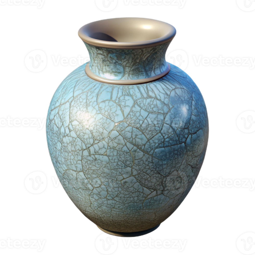 dramatic artistic Ceramic Vase with Crackle Glaze Transparent Background high quality png