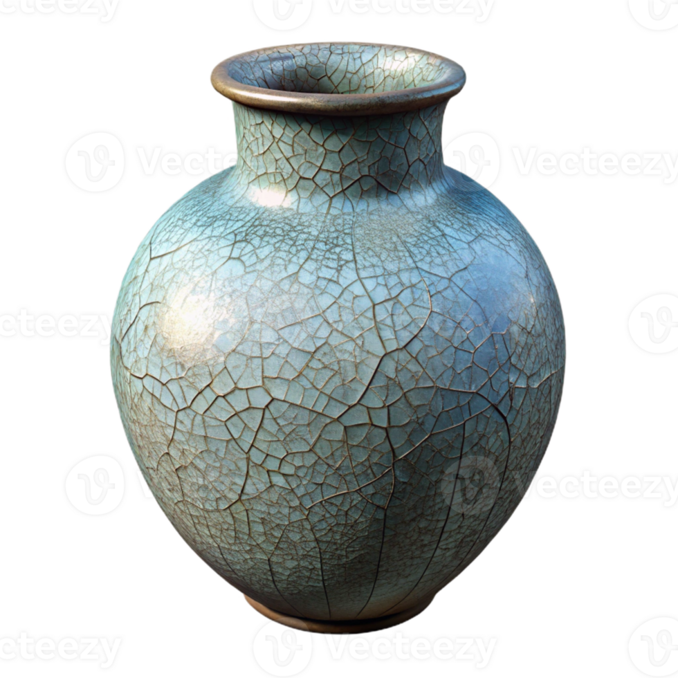 wonderful creative Ceramic Vase with Crackle Glaze Transparent Background original png
