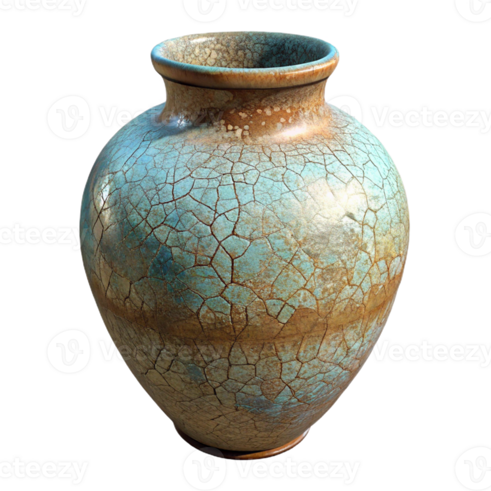 wonderful artistic Ceramic Vase with Crackle Glaze Transparent Background high quality png