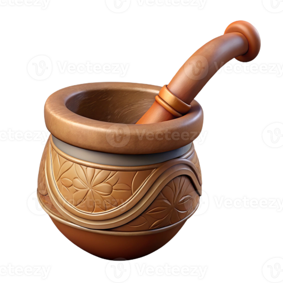 serene minimalist Ceremonial Pipe with Carved Details Isolated premium png