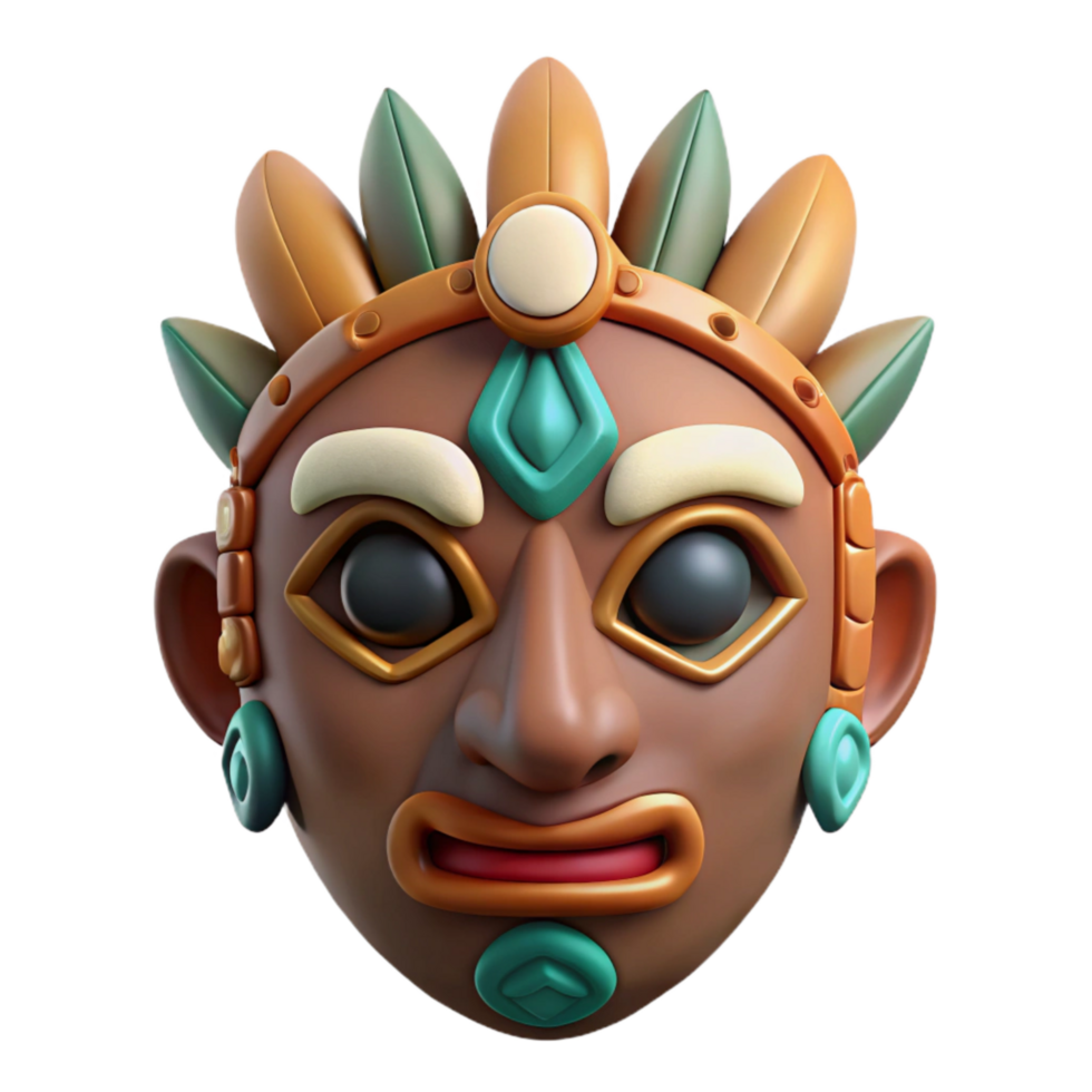 wonderful modern Ceremonial Mask with Symbolic Decorations Isolated premium png