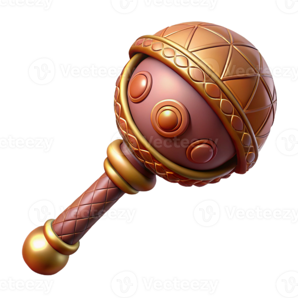 vibrant abstract Ceremonial Rattle with Intricate Details Isolated high resolution png