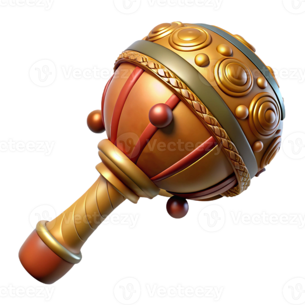dramatic modern Ceremonial Rattle with Intricate Details Isolated png